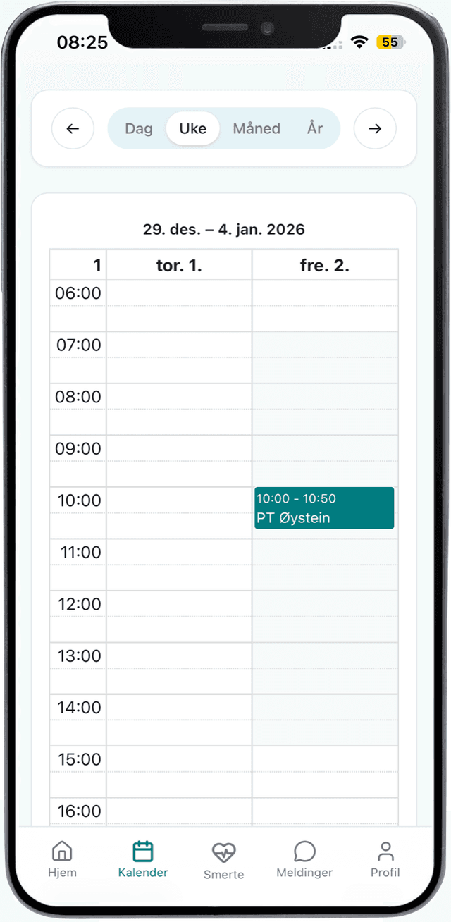 SmerteFri – kalender for rehab og oppfølging