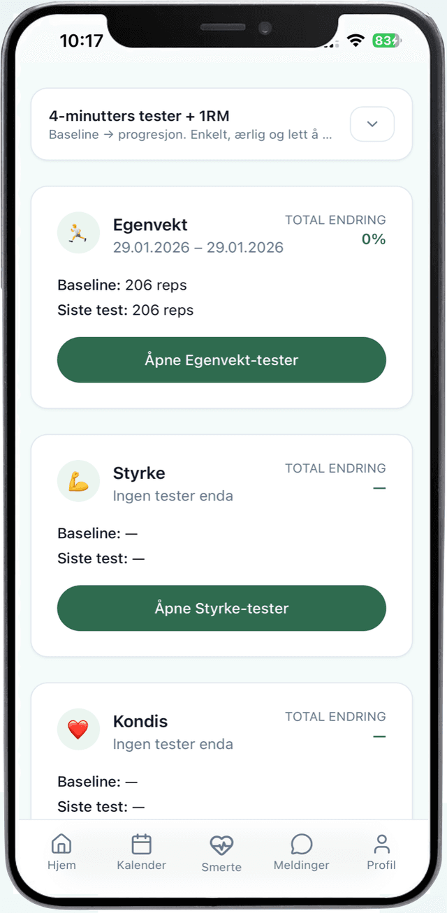SmerteFri – tester for trygg progresjon i rehabilitering